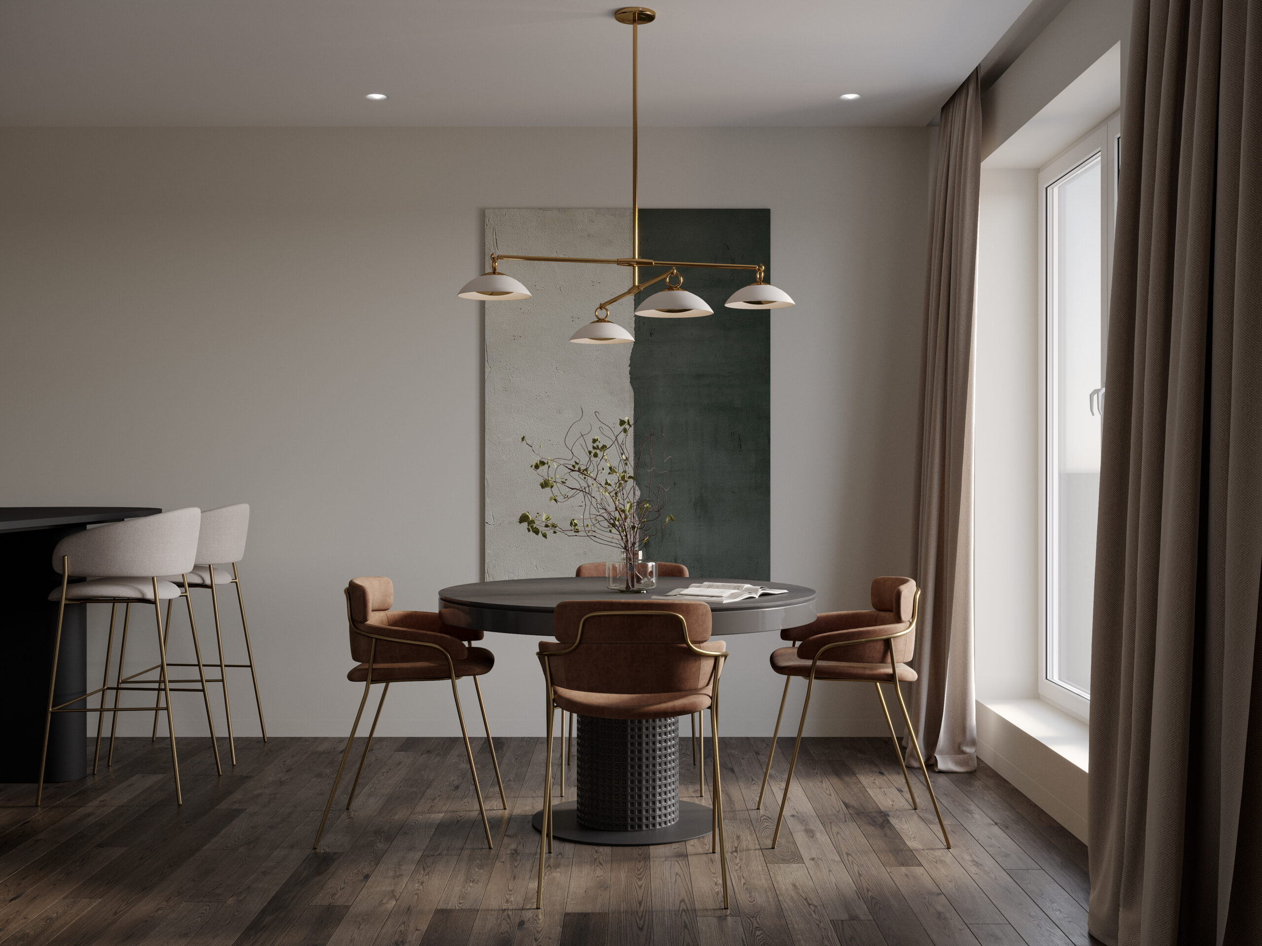 111 - White Stone Bisque Porcelain - Satin Brass - Credit Ted Bradley Studio